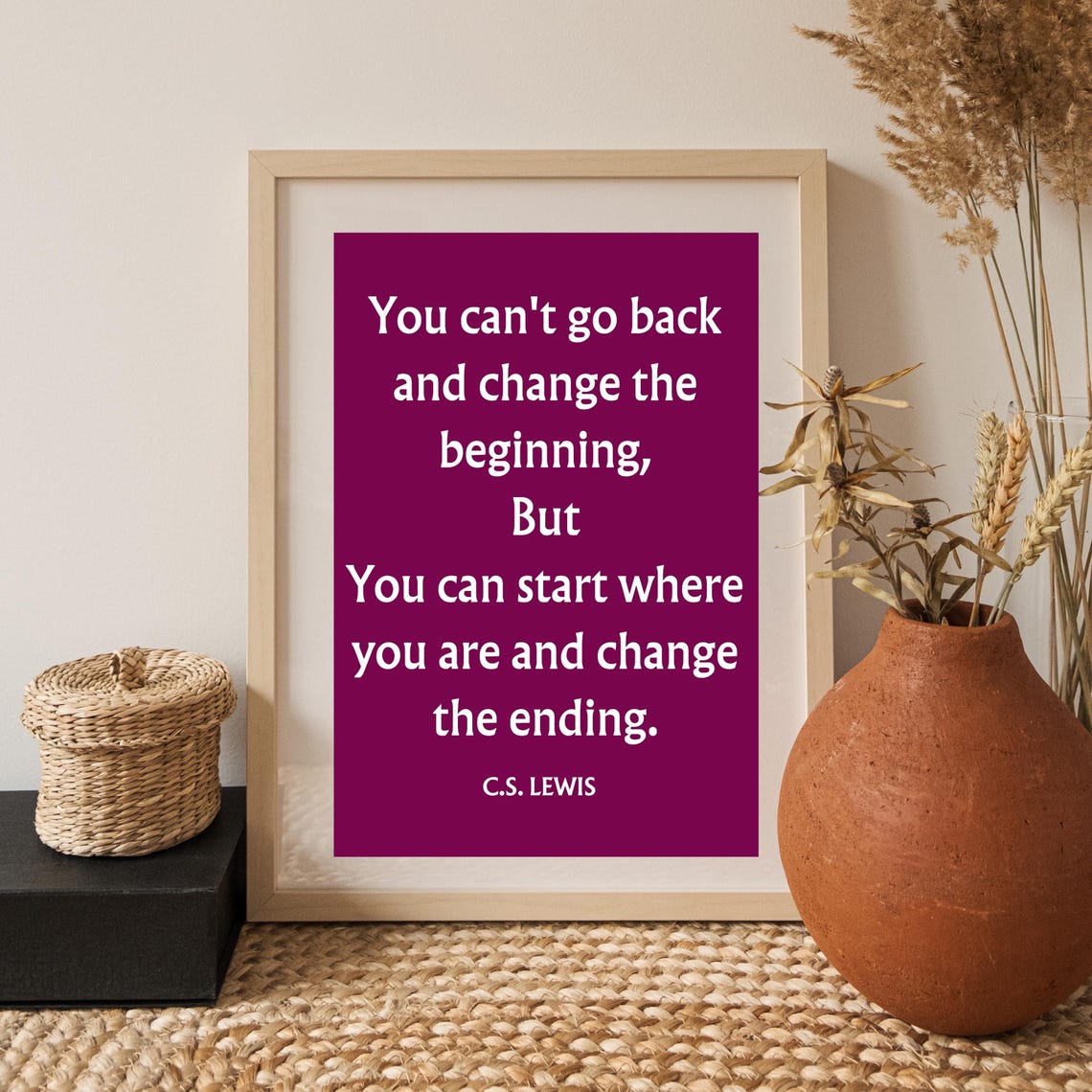 C.S. Lewis Change The Ending Inspirational Quote Typography Poster - Image 3
