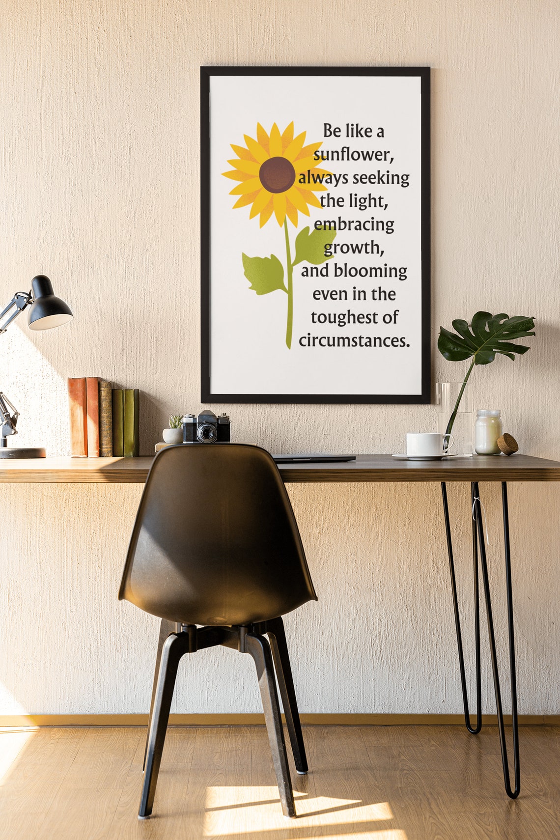 Be Like a Sunflower Inspirational Quote Botanical Growth Poster - Image 5