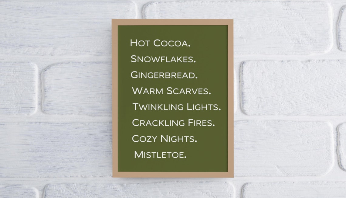 Hot Cocoa Snowflakes Gingerbread Cozy Christmas Word List Poster - Image 6