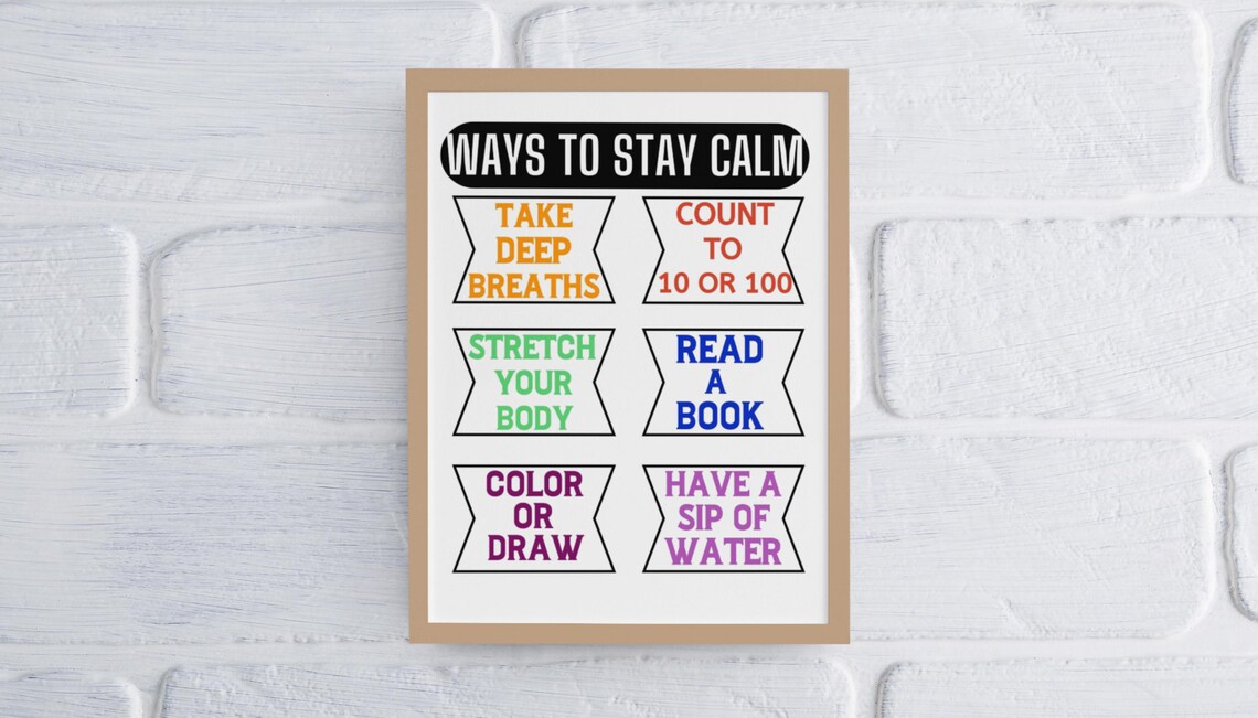 Ways To Stay Calm Boho Classroom Decor Poster - Image 6