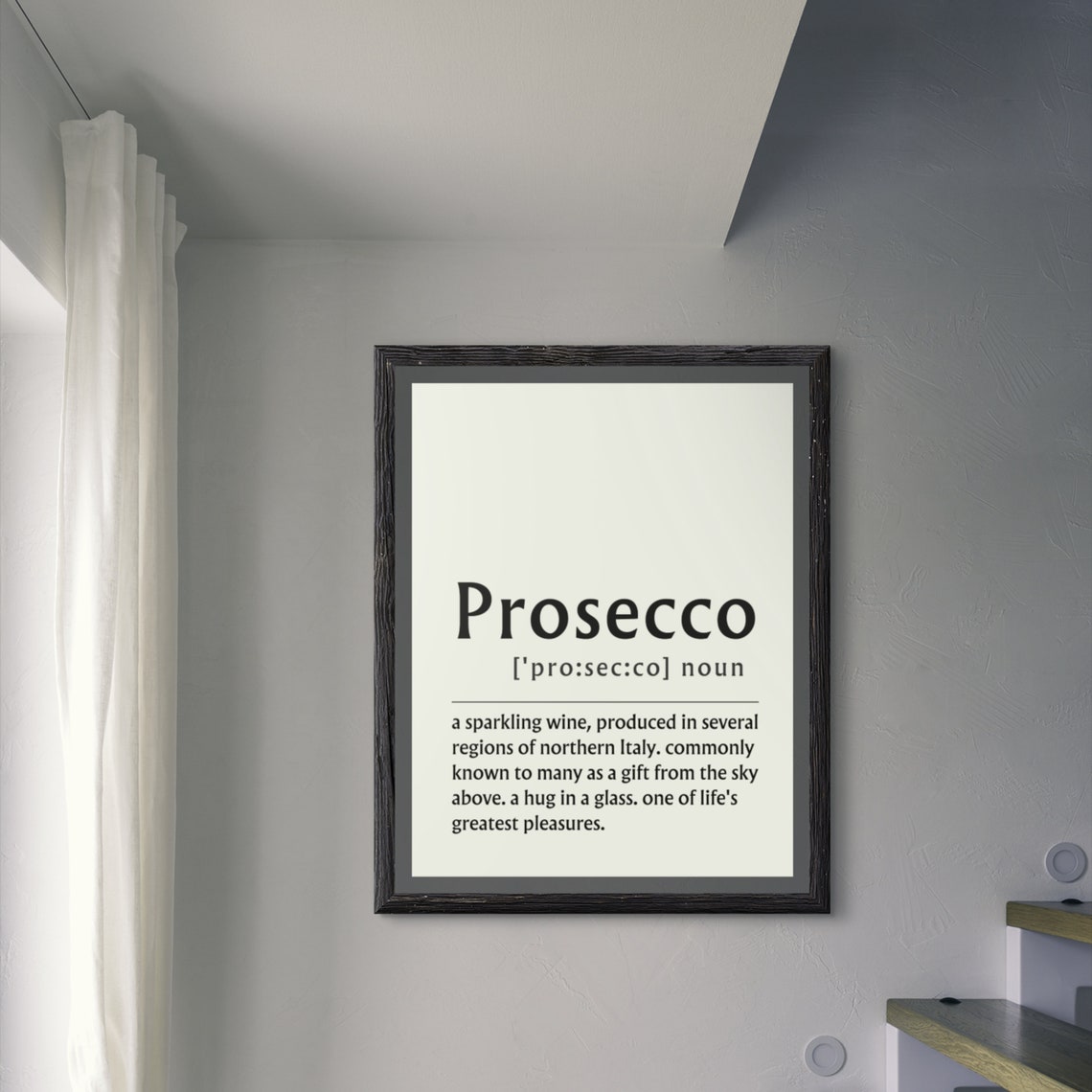 Prosecco Definition Poster Funny Wine Lover Kitchen Bar Decor