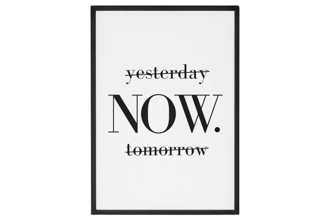 Yesterday Now Tomorrow Live In The Moment Mindfulness Quote Poster - Image 3
