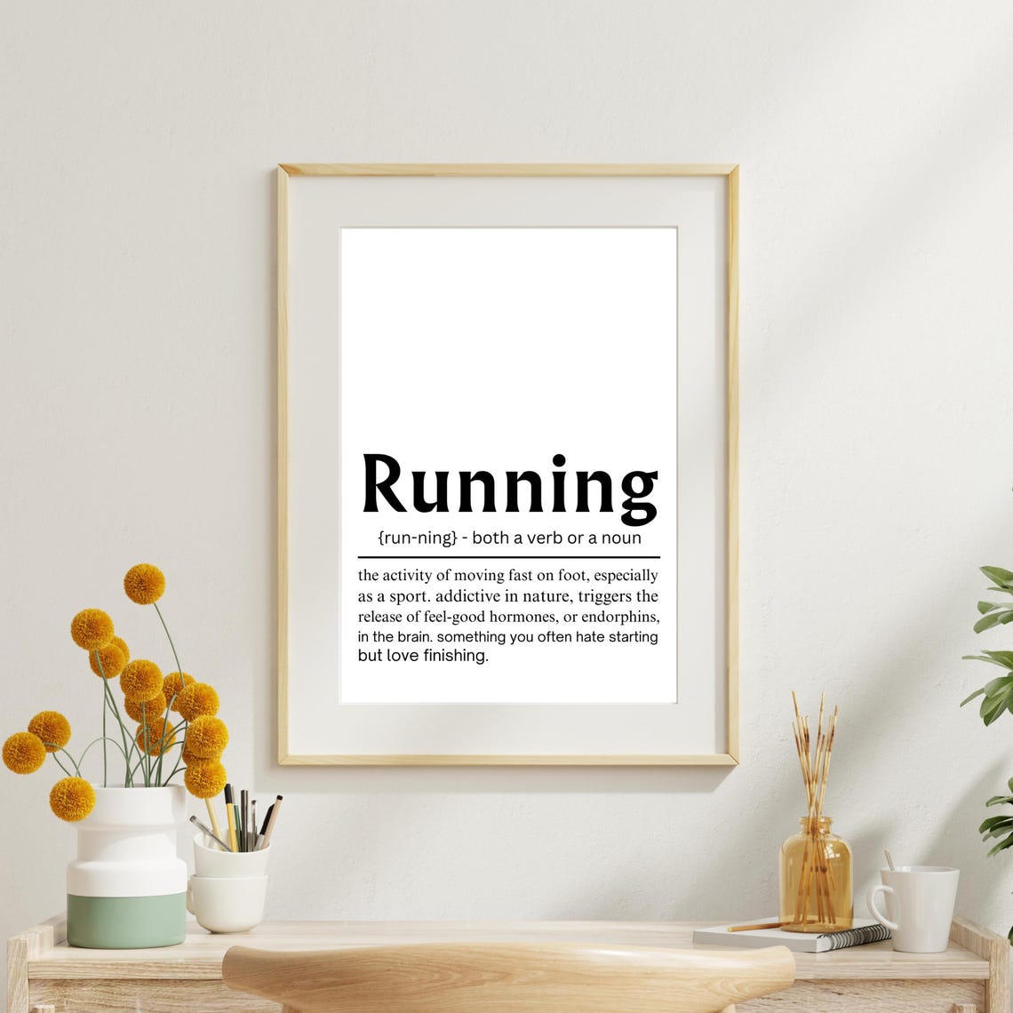 Running Definition Inspirational Quote Runner Athlete Gift Poster - Image 5