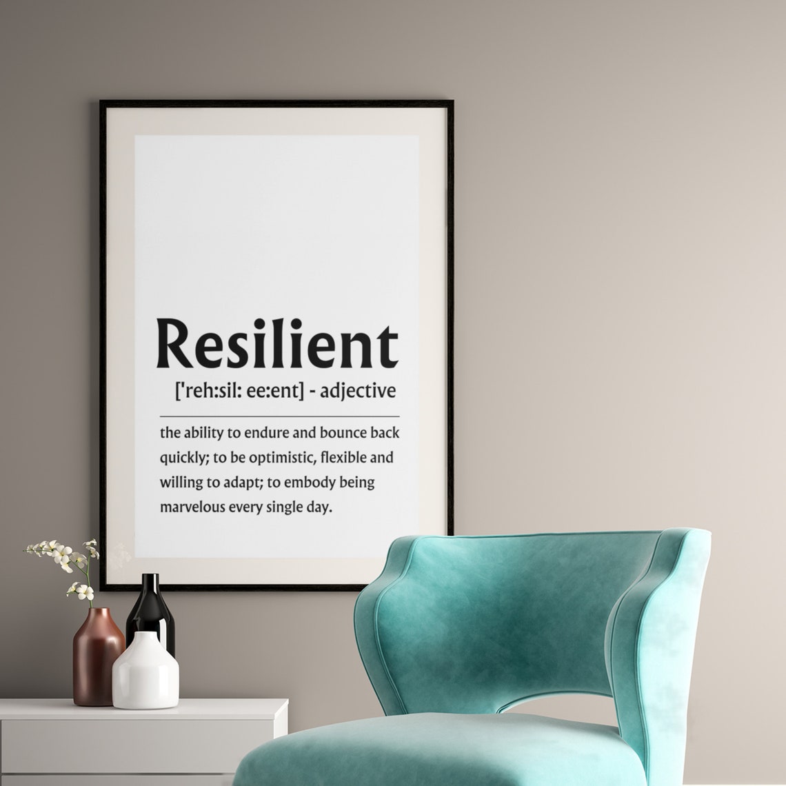 Resilient Definition Inspirational Quote Strength Wall Poster - Image 6