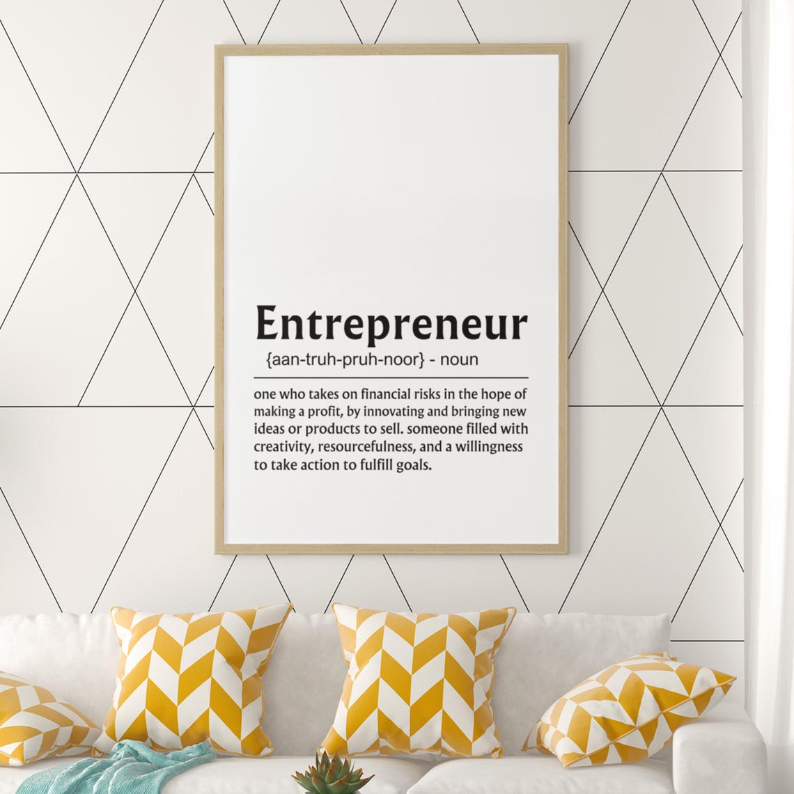 Entrepreneur Definition Dictionary Meaning Business Office Poster - Image 6