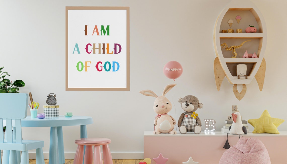 I Am A Child Of God Colorful Kids Typography Set Of 3 Poster - Image 2