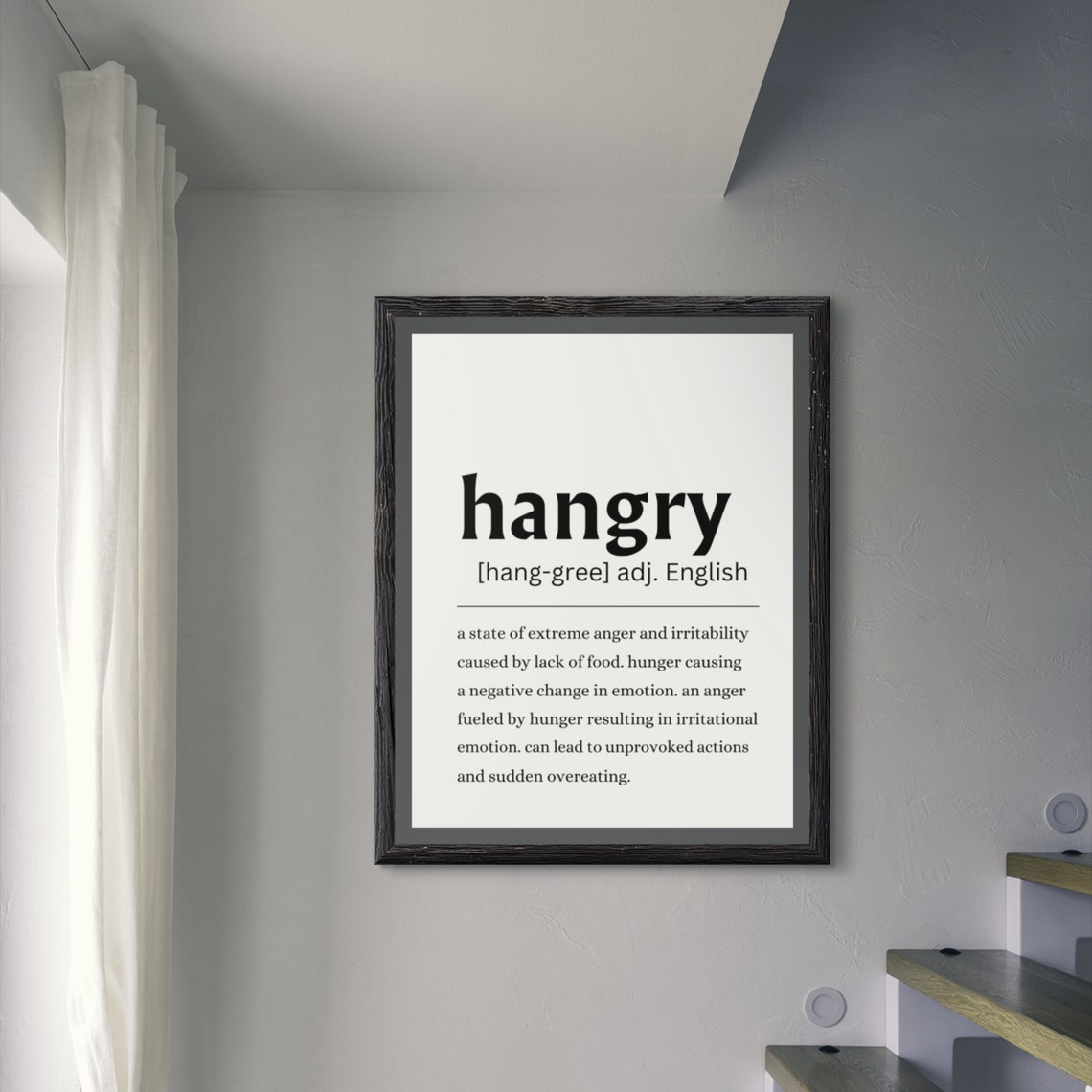 Hangry Funny Definition Kitchen Food Quote Humor Wall Poster - Image 4