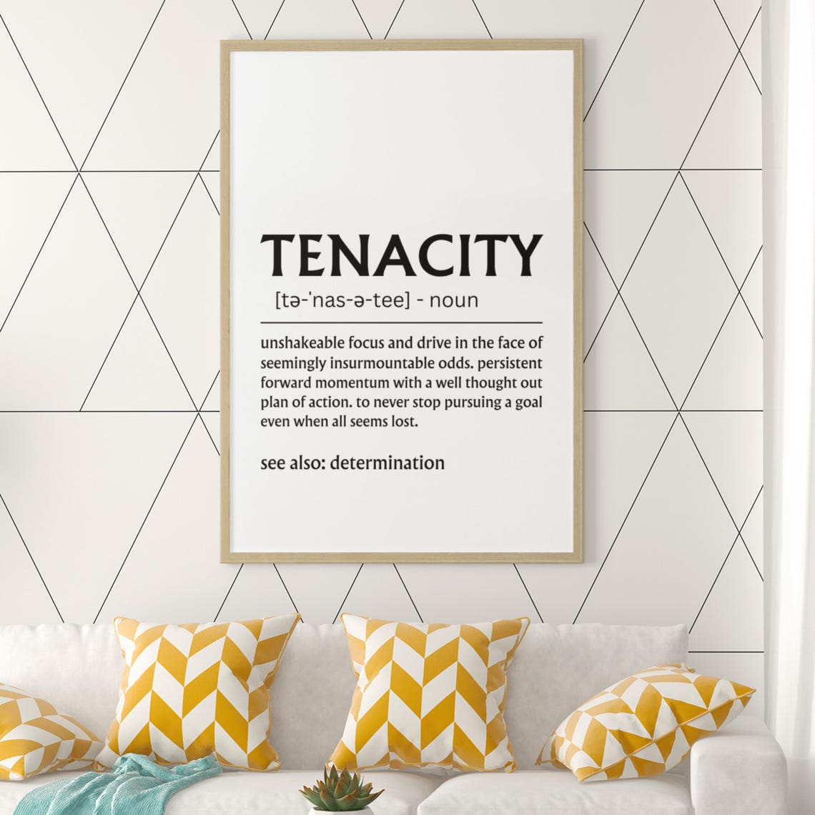 Tenacity Dictionary Definition Unshakeable Drive Quote Poster - Image 8