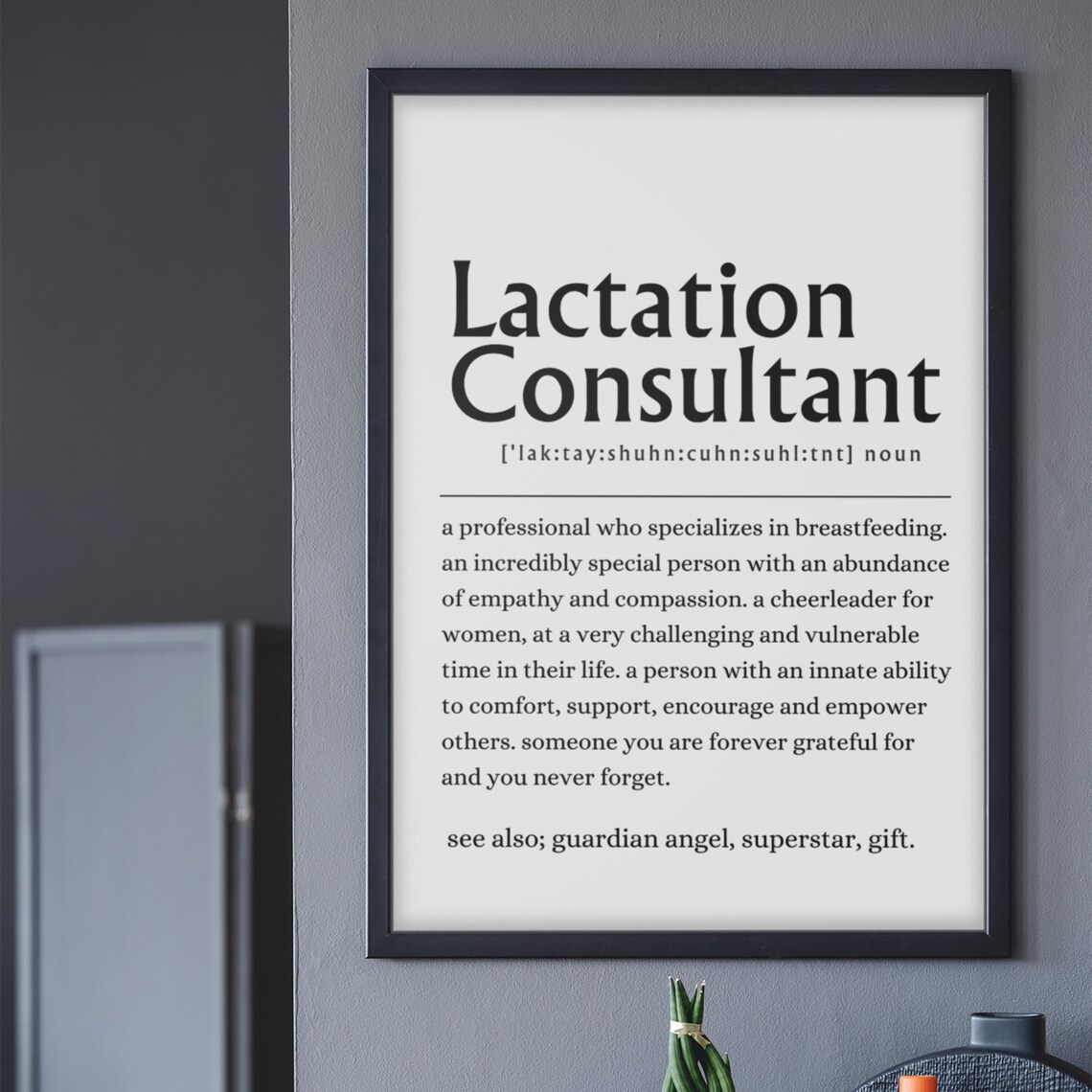 Lactation Consultant Definition Breastfeeding Hero Gift Poster - Image 3