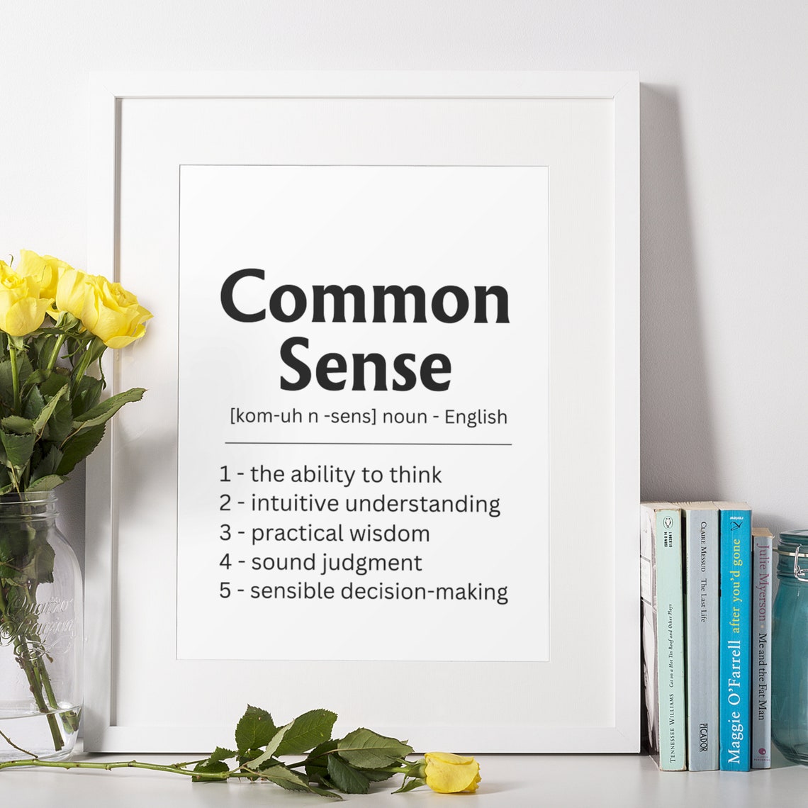 Common Sense Definition Dictionary Meaning Funny Office Poster