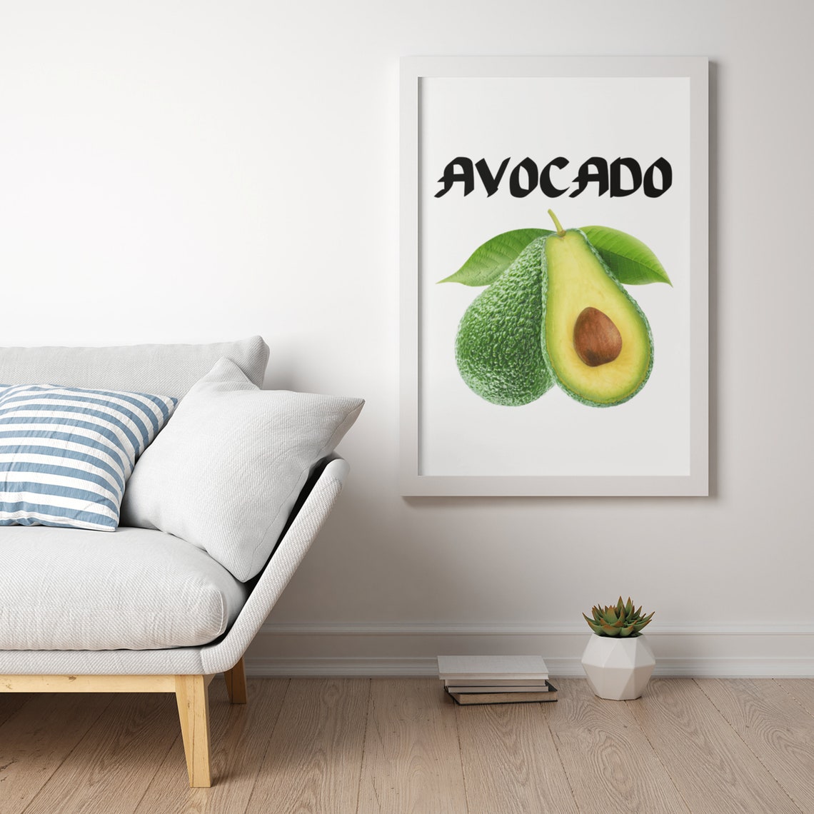 Avocado Bold Typography Fresh Fruit Kitchen Wall Poster Decor - Image 2