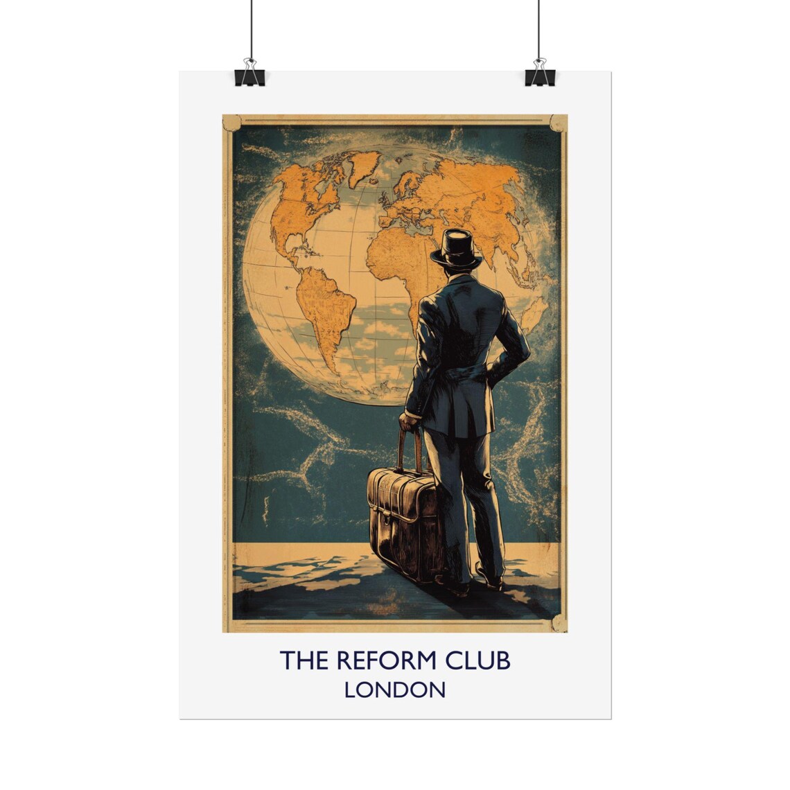 Around The World In 80 Days Reform Club London Vintage Travel Poster - Image 3