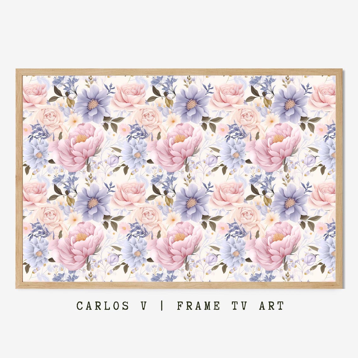 Soft Pink and Lavender Blossom Pattern Pastel Floral Wall Art