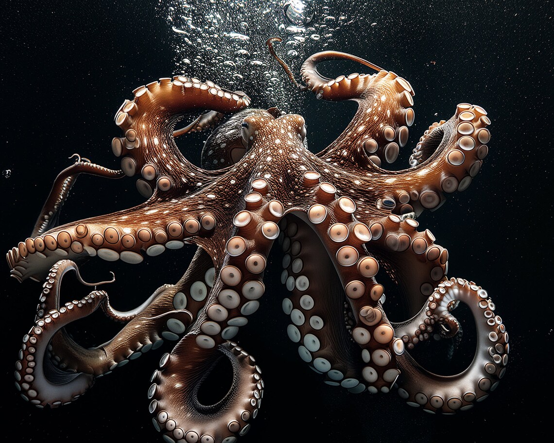 Coconut Octopus Frame Tv Art Animal Underwater Illustration Art Frame Tv Instant Aquatic Wildlife Display - Image 2