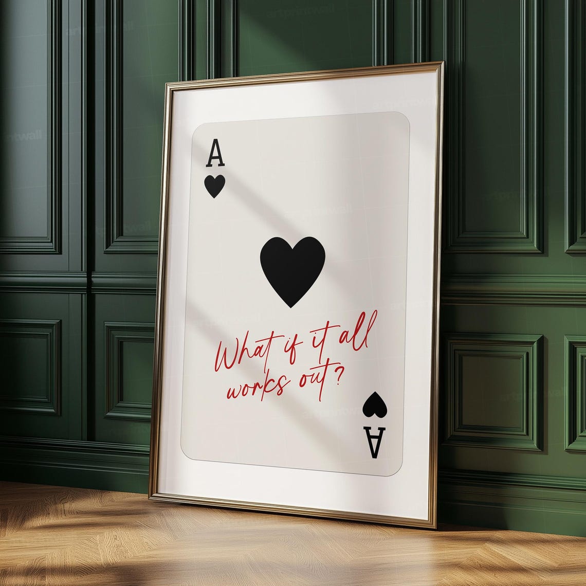 Black Heart Card What If It All Works Out Red Script Quote Poster