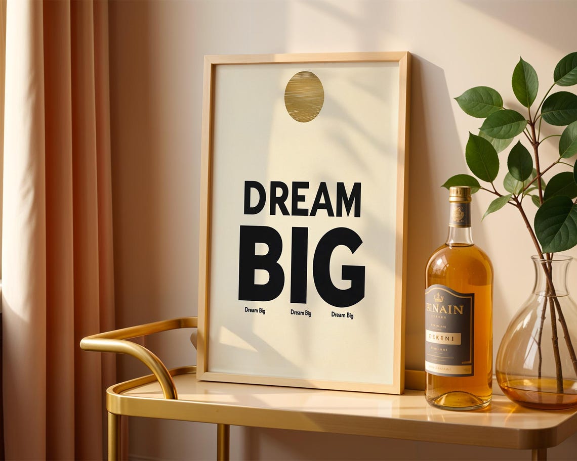 Dream Big Motivational Art Print Modern Minimalist Typography Wall Inspirational Office Home Deco - Image 5