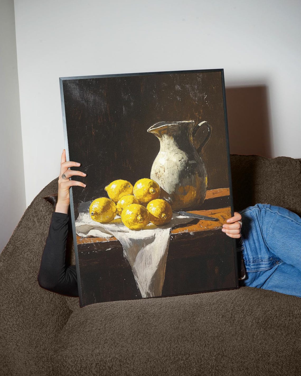 Lemon Still Life Art Print Rustic Fruit Kitchen Decor Classic Citrus Table Wall