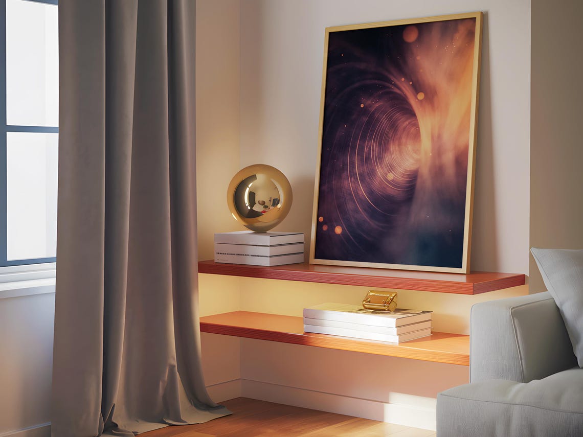 Cosmic Vortex Tunnel Abstract Celestial Swirl Futuristic Art Poster - Image 4