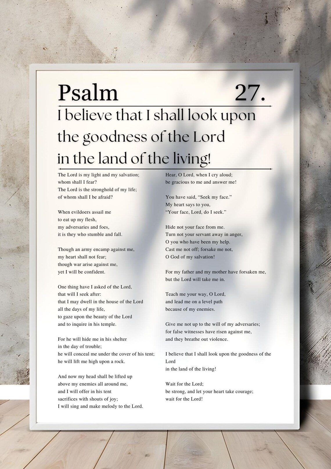 Psalm 27 Goodness Of The Lord Bible Verse Poster Christian Wall Art Print - Image 4