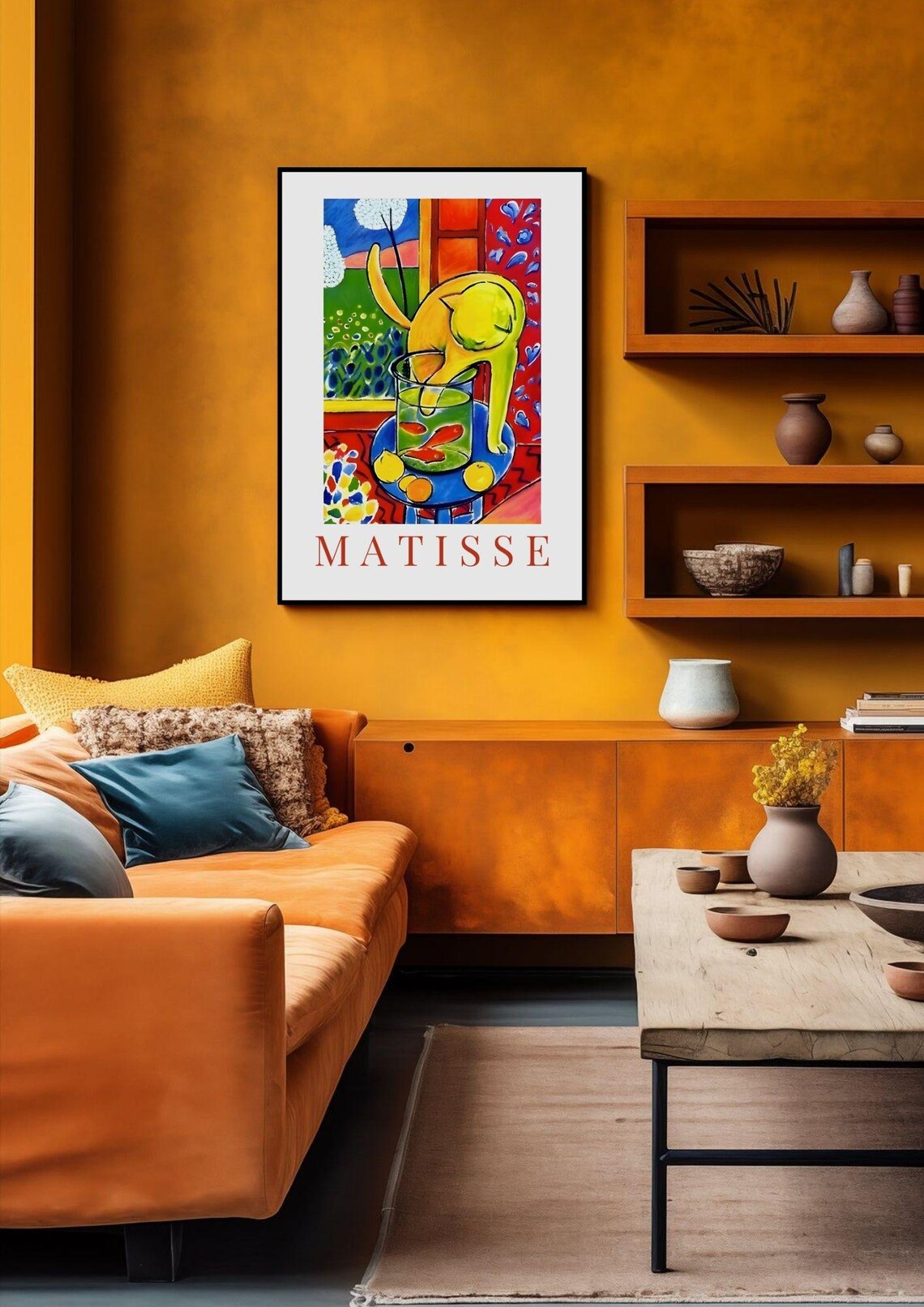 Matisse Cat With Red Fish Painting Colorful Fauvist Wall Art Poster Print - Image 2