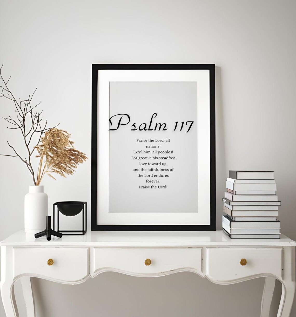 Psalm 117 Praise The Lord Minimalist Calligraphy Scripture Verse Poster - Image 2