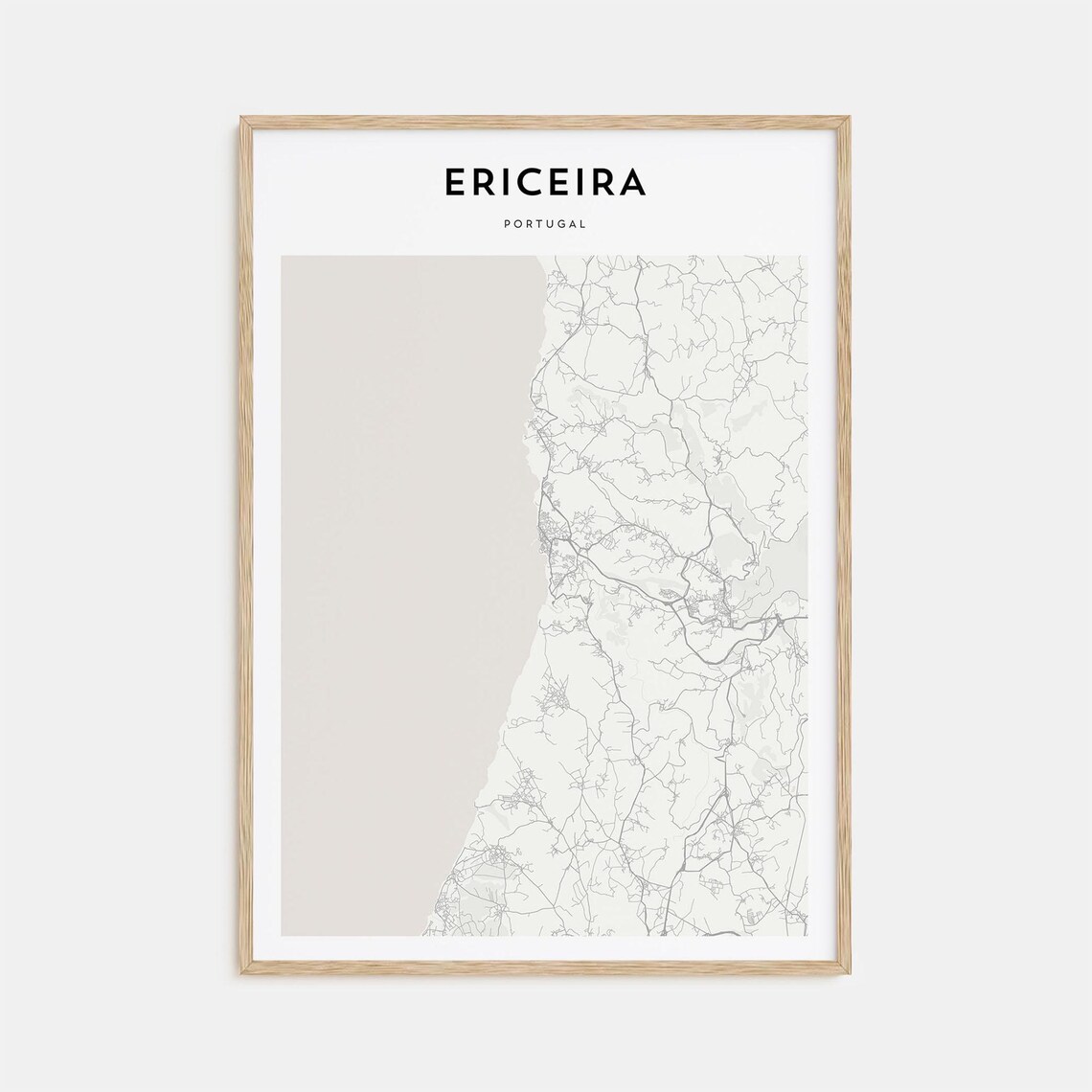 Ericeira Portugal Minimalist Coastal City Map Poster Modern Wall Decor