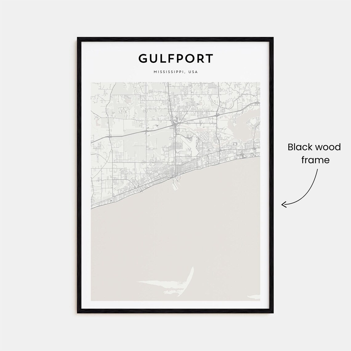 Gulfport Map Poster Gulfport Map Print Gulfport Personalized Map Art Gulfport Wall Art Gulfport Travel Print Mississippi Usa - Image 3