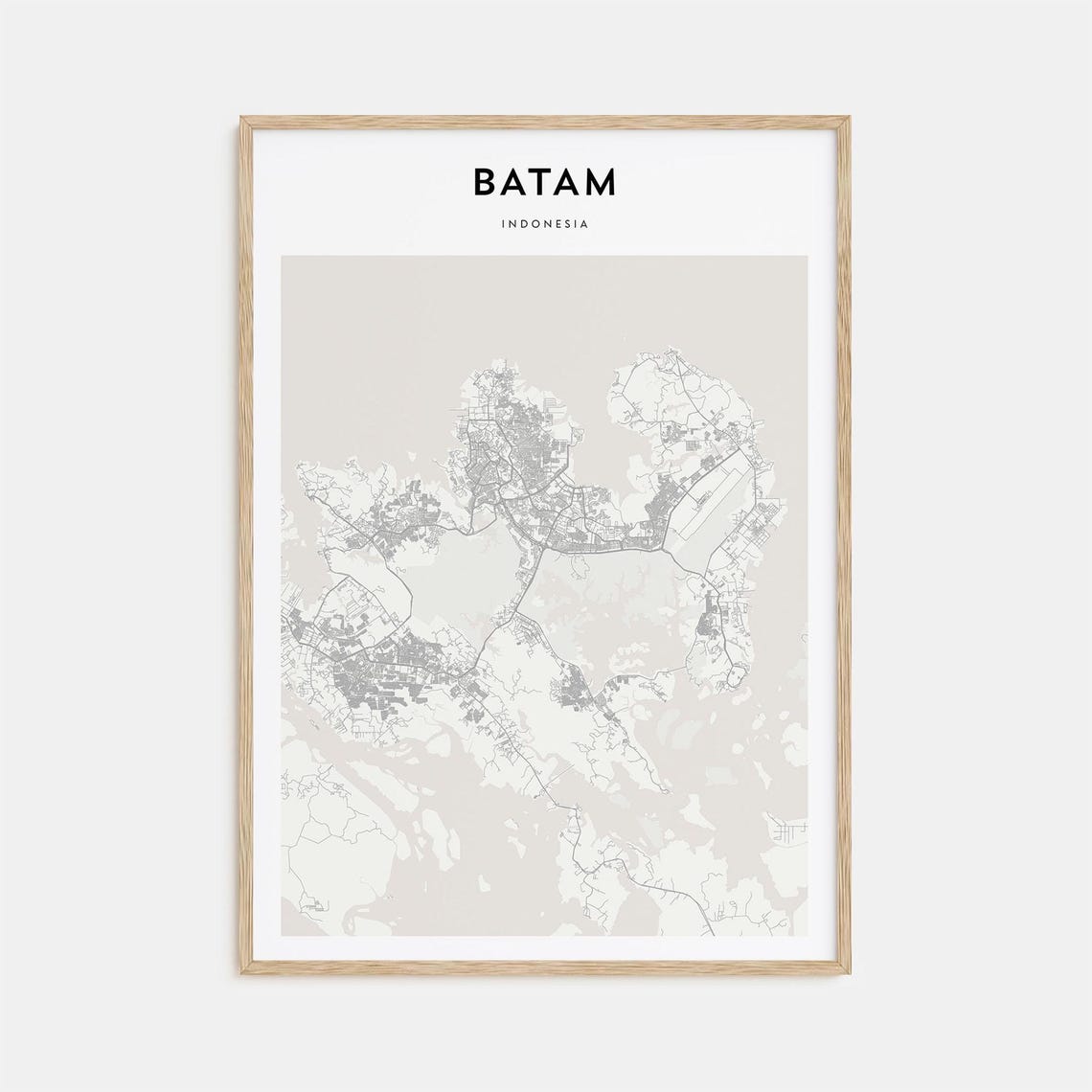 Batam, Indonesia Minimalist City Street Map Fine Line Art Poster