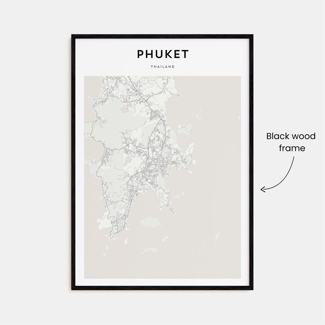 Phuket Thailand Island Minimalist City Street Map Travel Poster - Image 3