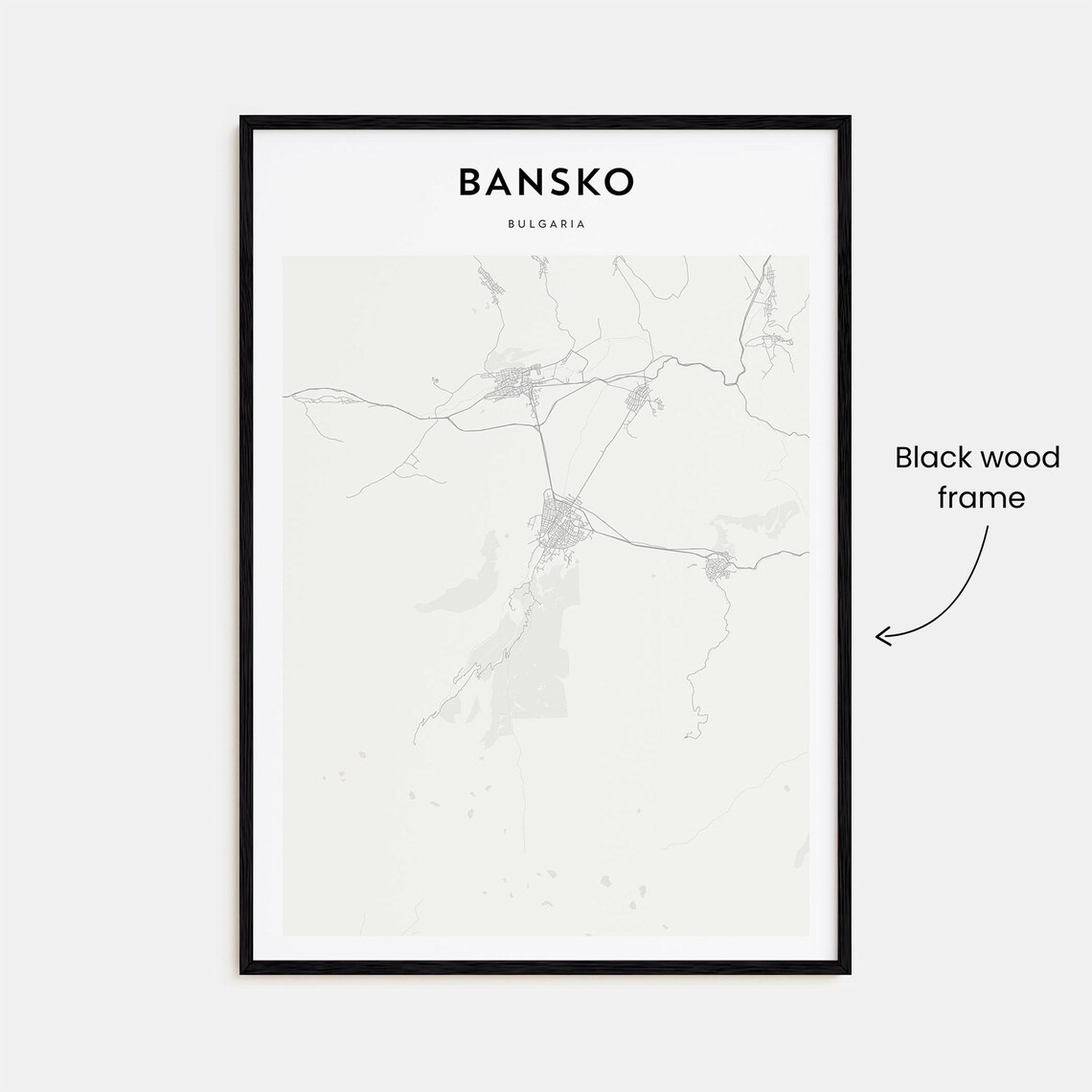 Bansko, Bulgaria Minimalist City Street Map Fine Line Art Poster - Image 3