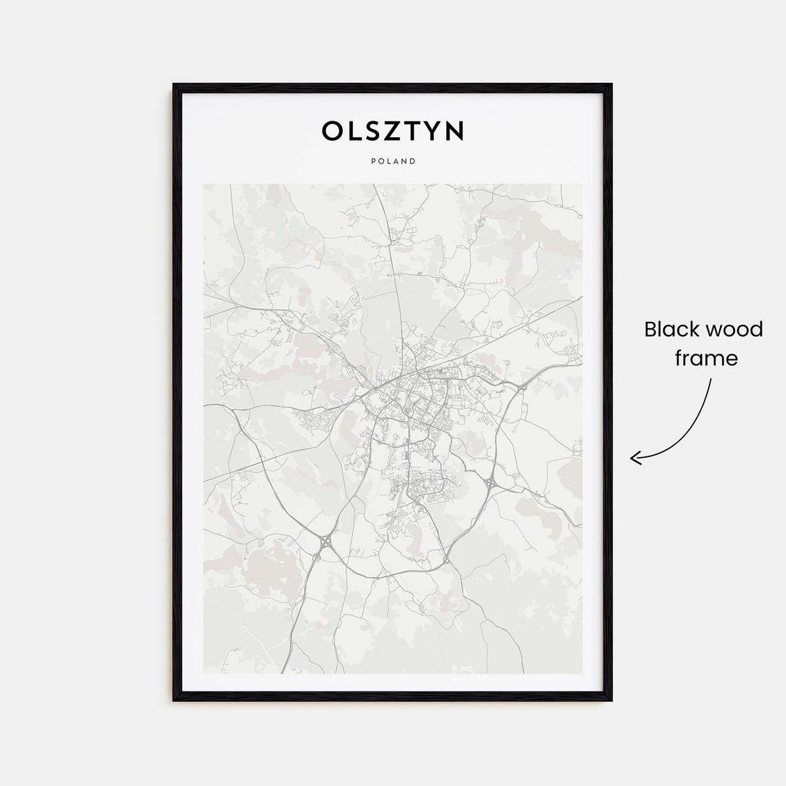 Olsztyn Poland Lake District Minimalist City Map Travel Poster - Image 3