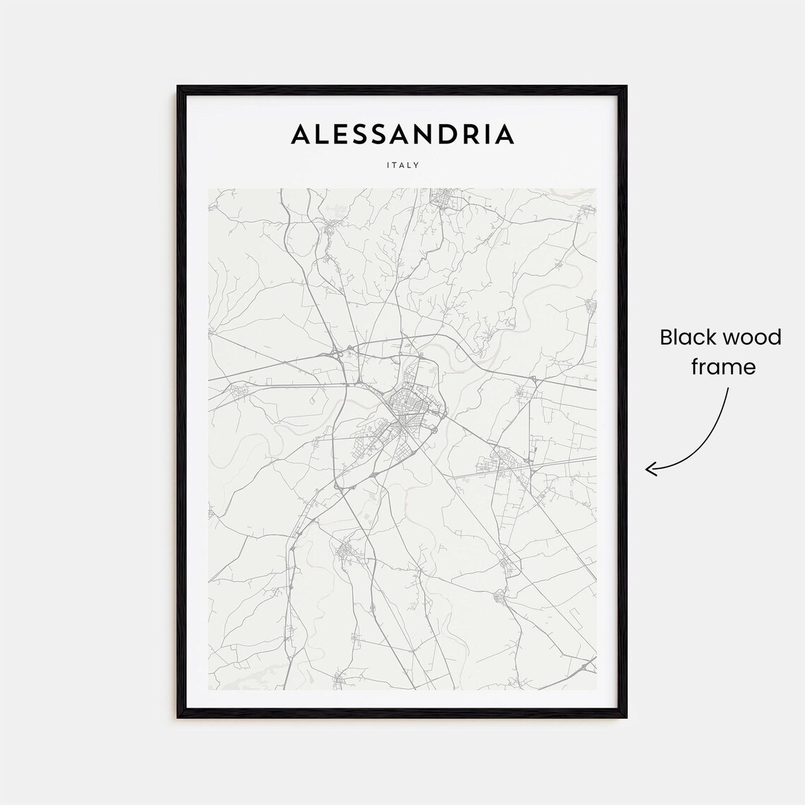 Alessandria Italy Minimalist Historic City Street Map Travel Poster - Image 3