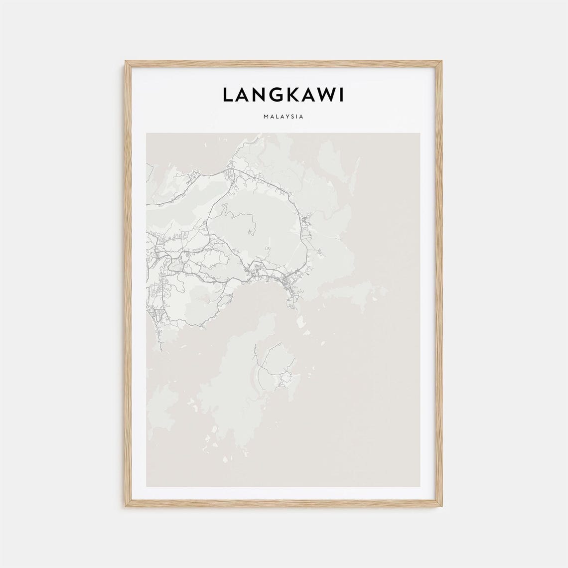 Langkawi Malaysia Island Archipelago Minimalist Street Map Poster