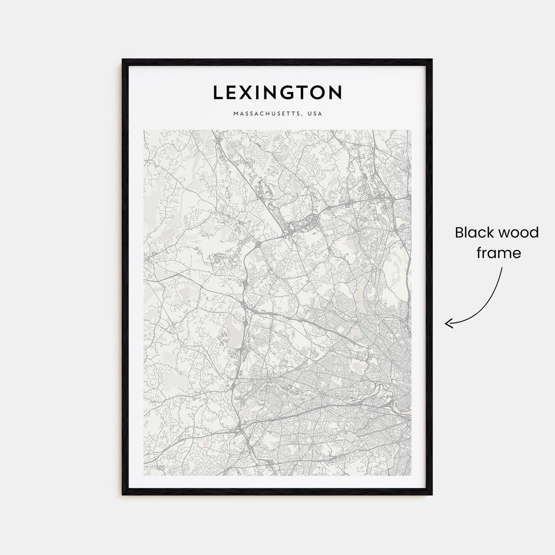Lexington Massachusetts, USA Minimalist City Map Travel Poster - Image 3