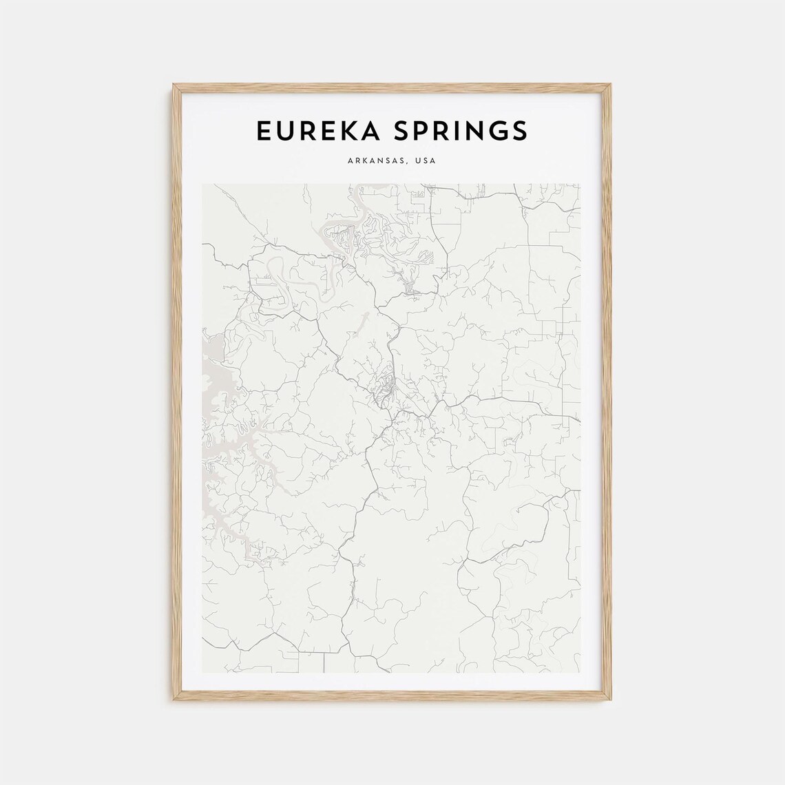 Eureka Springs Arkansas Minimalist City Street Map Poster Wall Decor