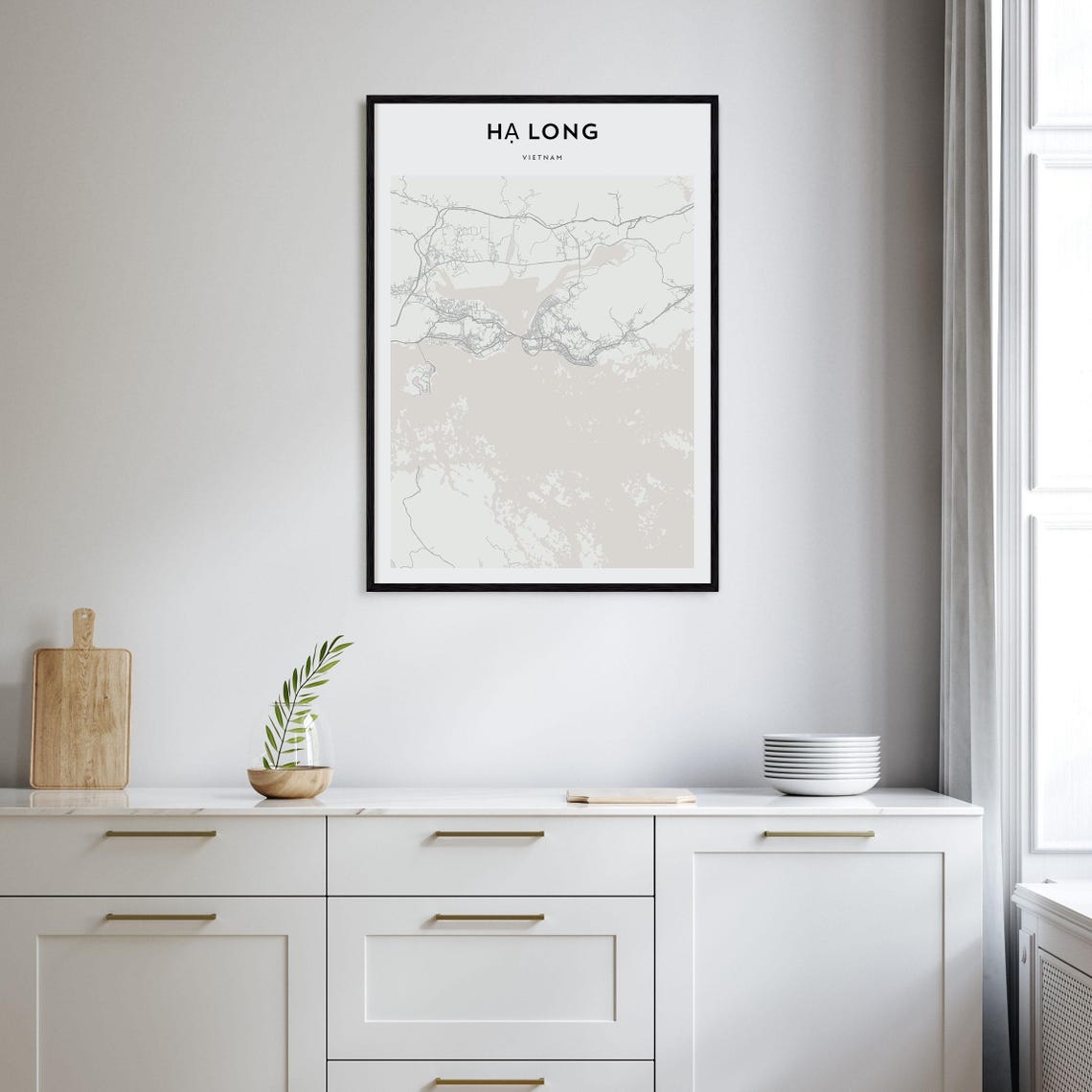 Ha Long Vietnam Minimalist Coastal Bay City Map Wall Decor Poster - Image 2