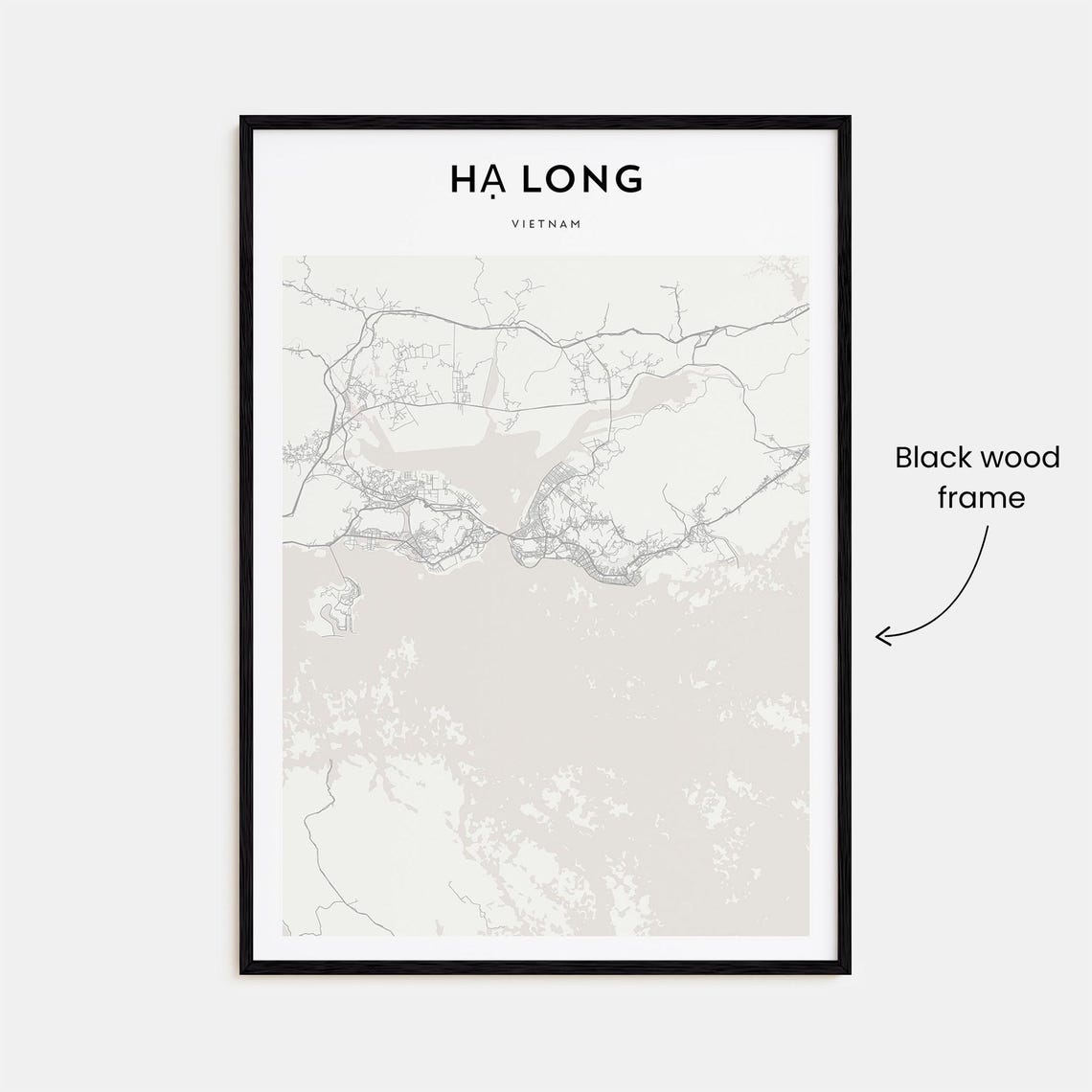 Ha Long Vietnam Minimalist Coastal Bay City Map Wall Decor Poster - Image 3