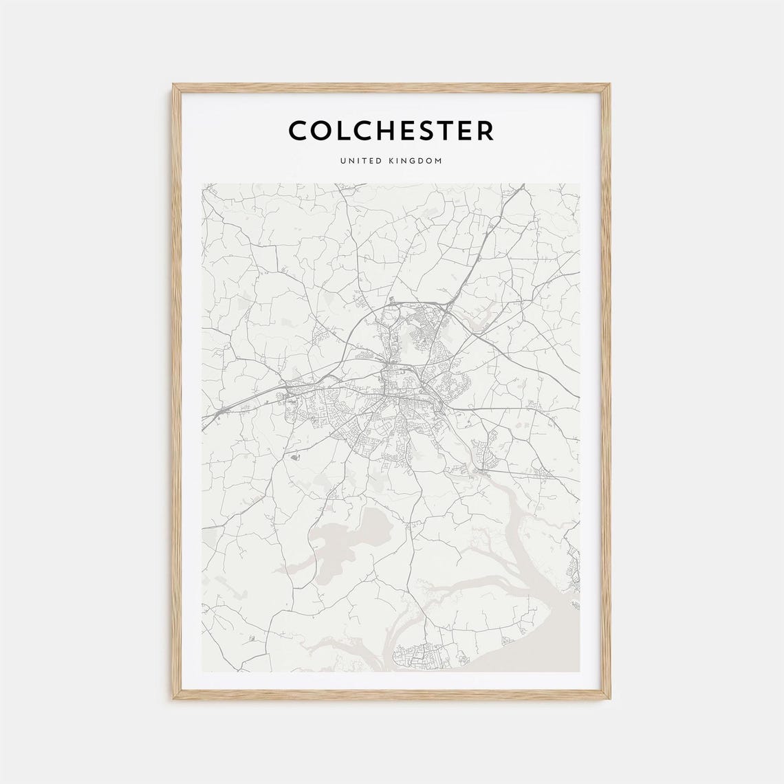 Colchester United Kingdom Street Map Poster Minimalist Modern Decor