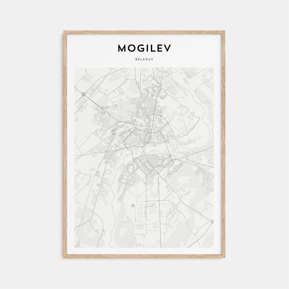 Mogilev Belarus City Street Map Minimalist Line Art Travel Poster