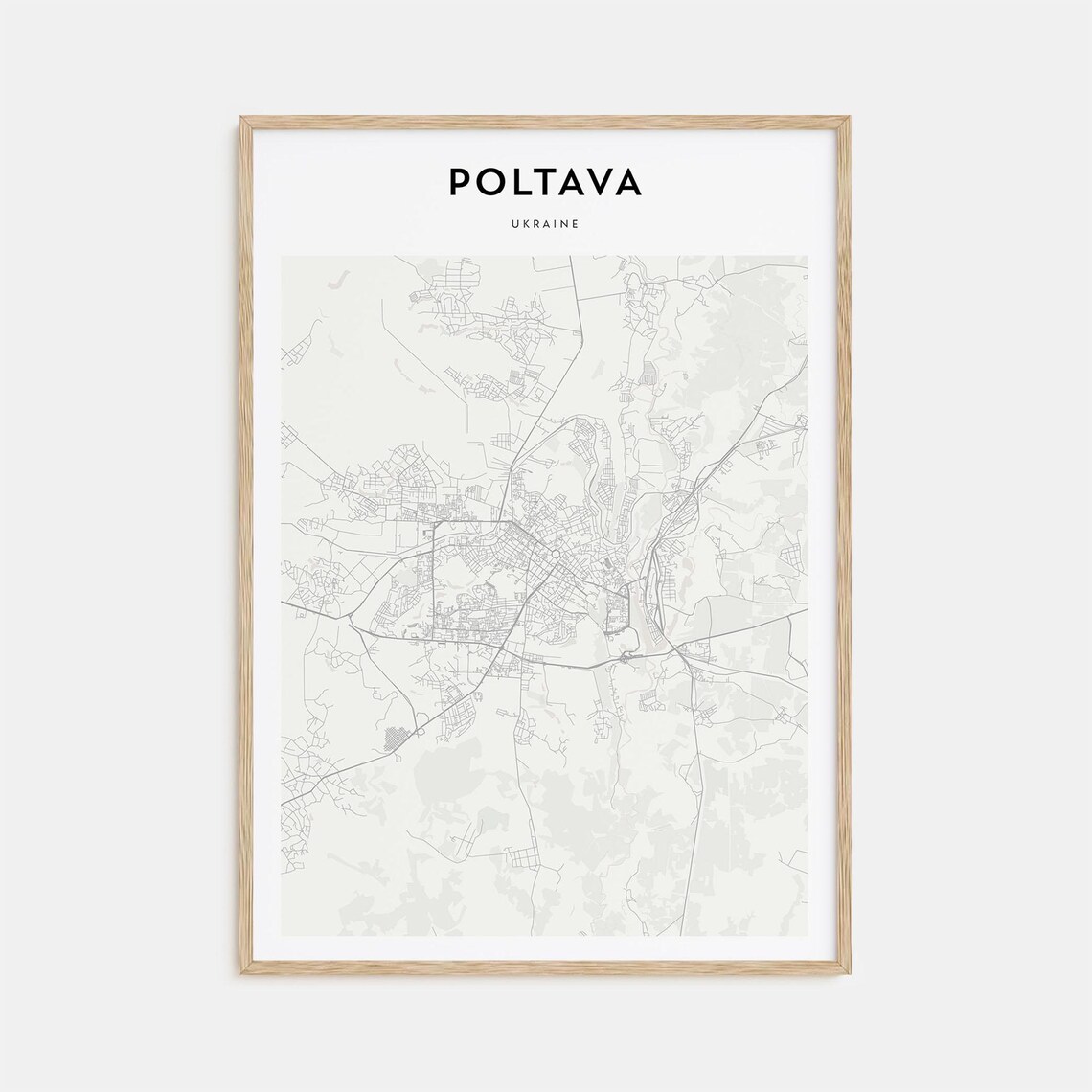 Poltava Ukraine Modern Minimalist City Street Map Travel Poster