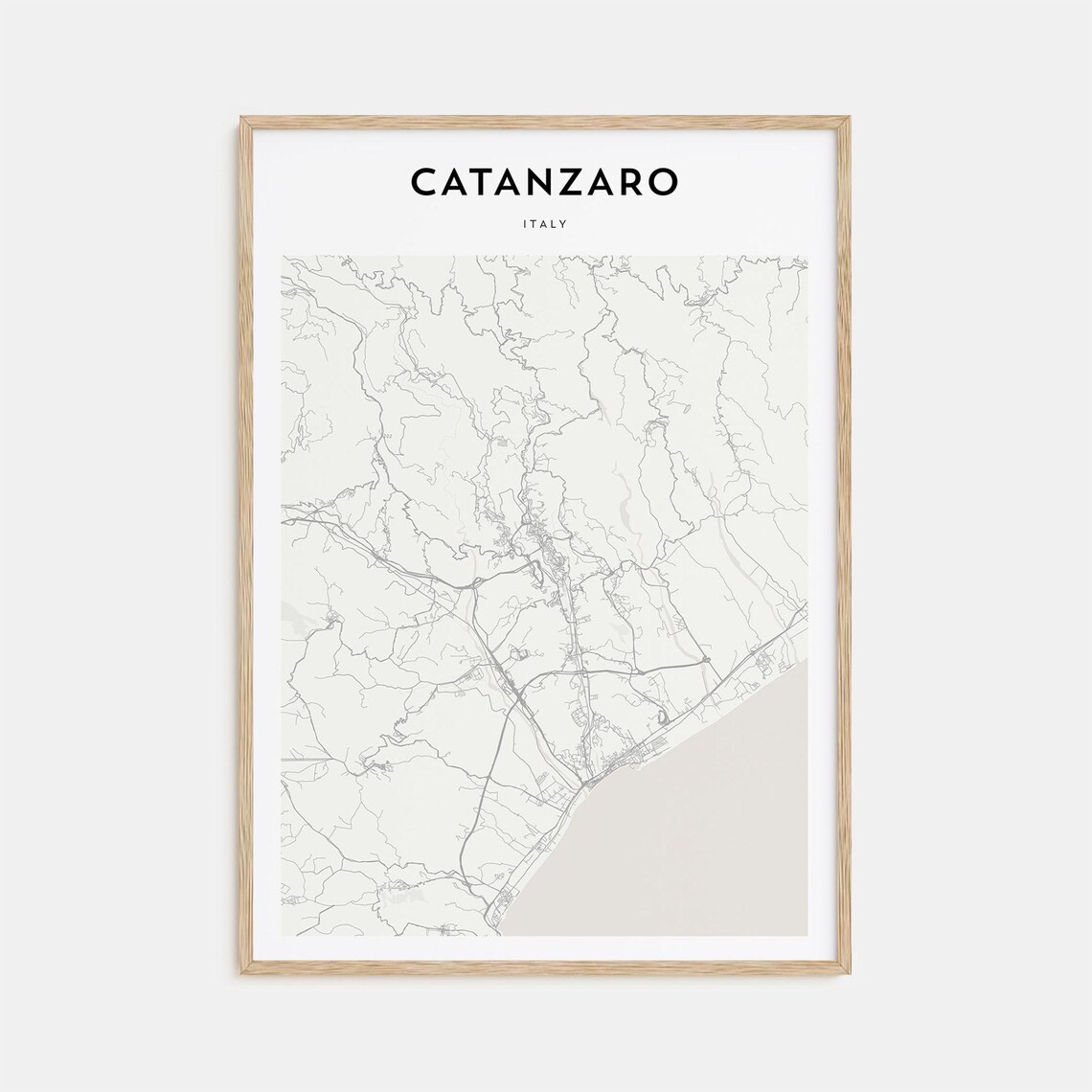 Catanzaro Italy Minimalist City Street Map Modern Wall Art Decor