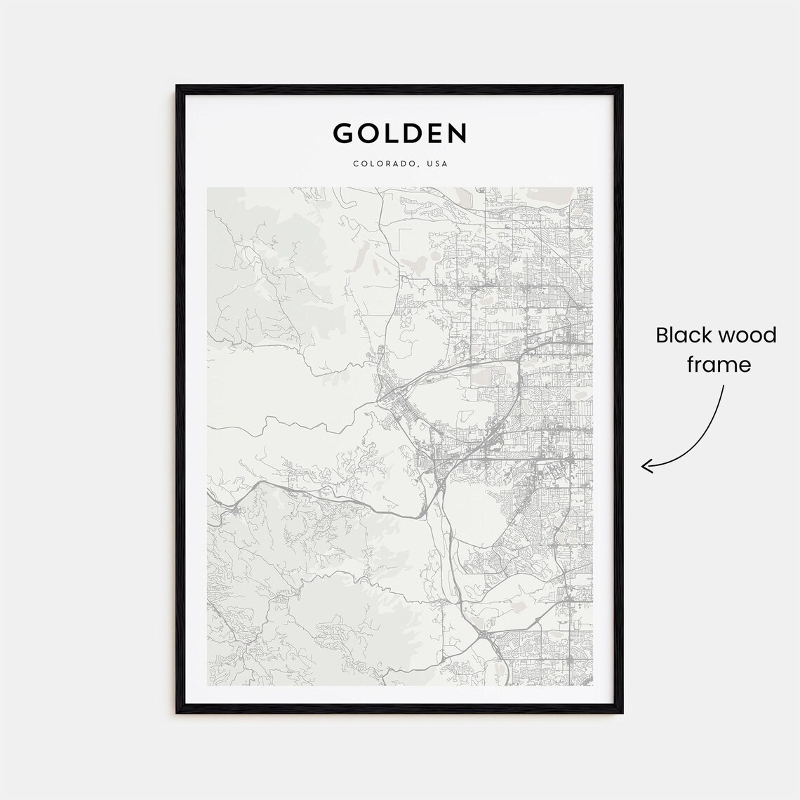 Golden Colorado USA Minimalist Beige City Street Map Poster Decor - Image 3