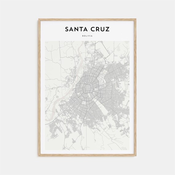 Santa Cruz Bolivia Andean Gateway Minimalist City Map Travel Poster