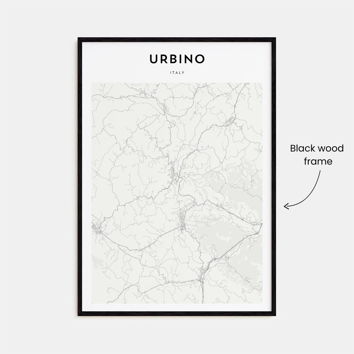 Urbino Italy Minimal Elegant Cream City Map Travel Decor Poster - Image 3