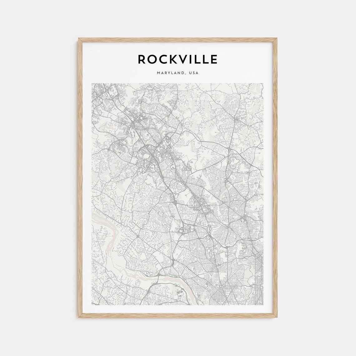 Rockville Map Poster Rockville Map Print Rockville Personalized Map Art Rockville Wall Art Rockville Travel Print Maryland Usa