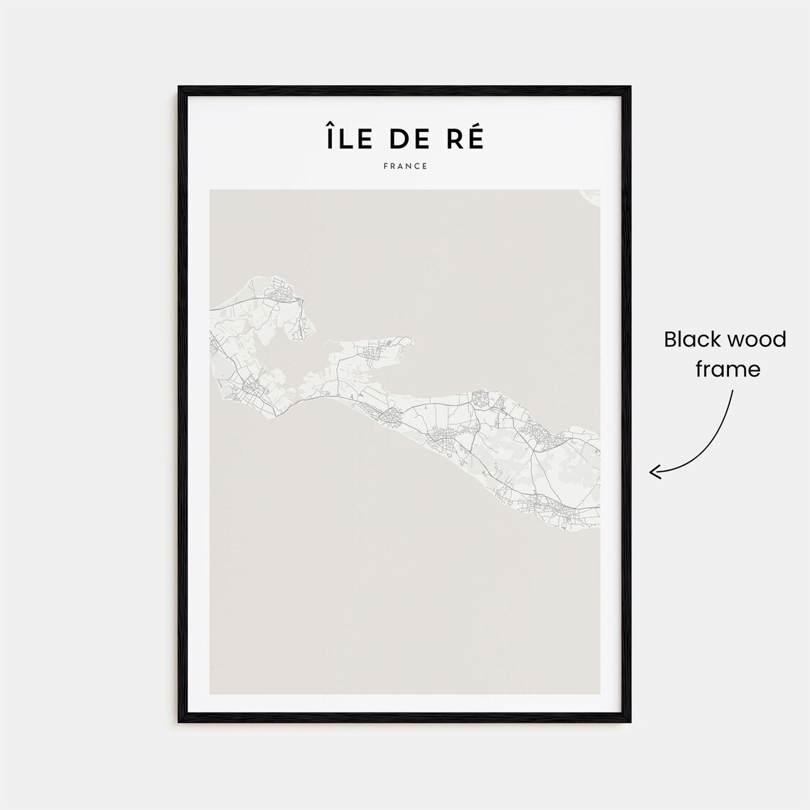 Ile de Re France Minimalist City Street Map Scandinavian Decor Poster - Image 3