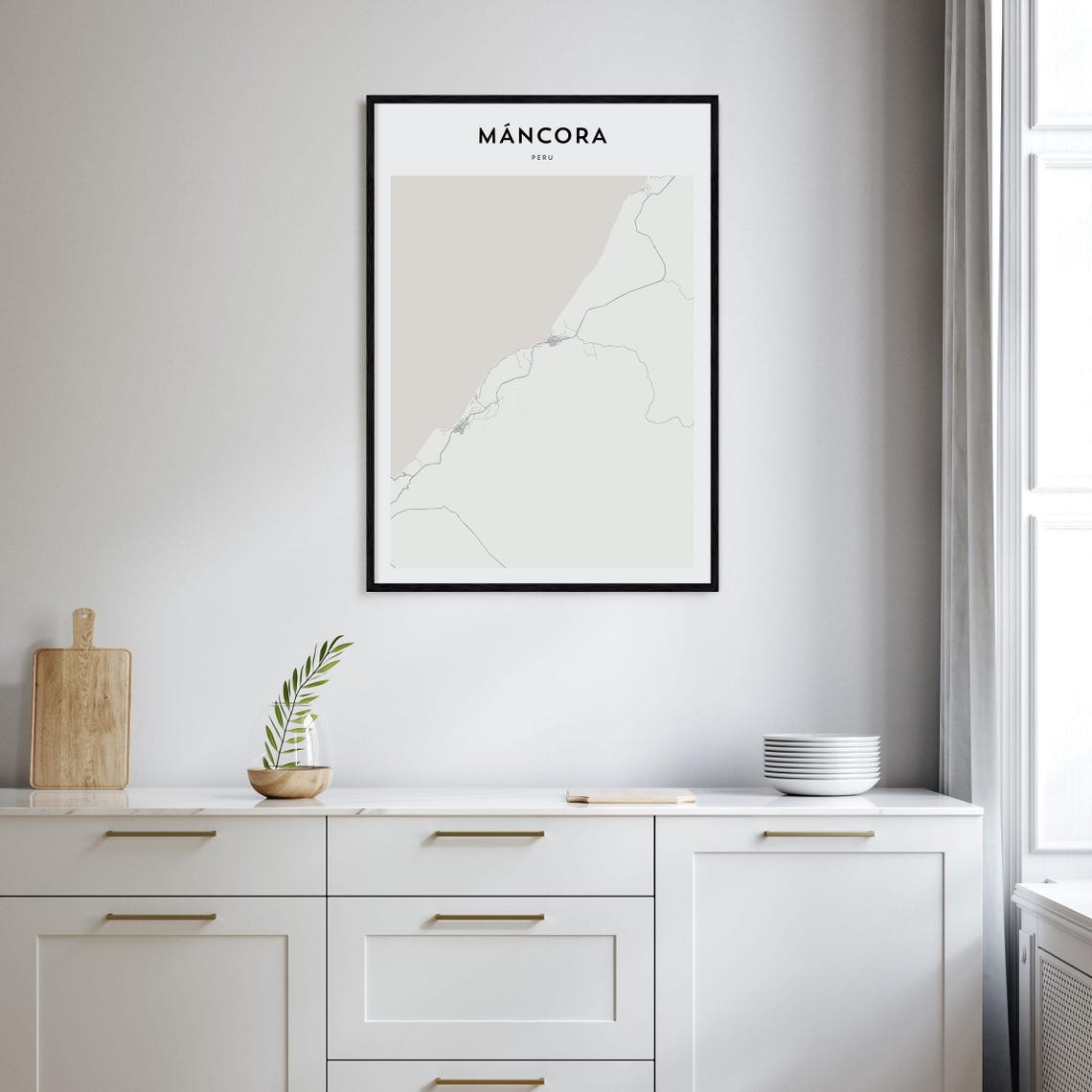 Máncora Peru Minimalist Street Map Poster For Modern Travel Decor - Image 2