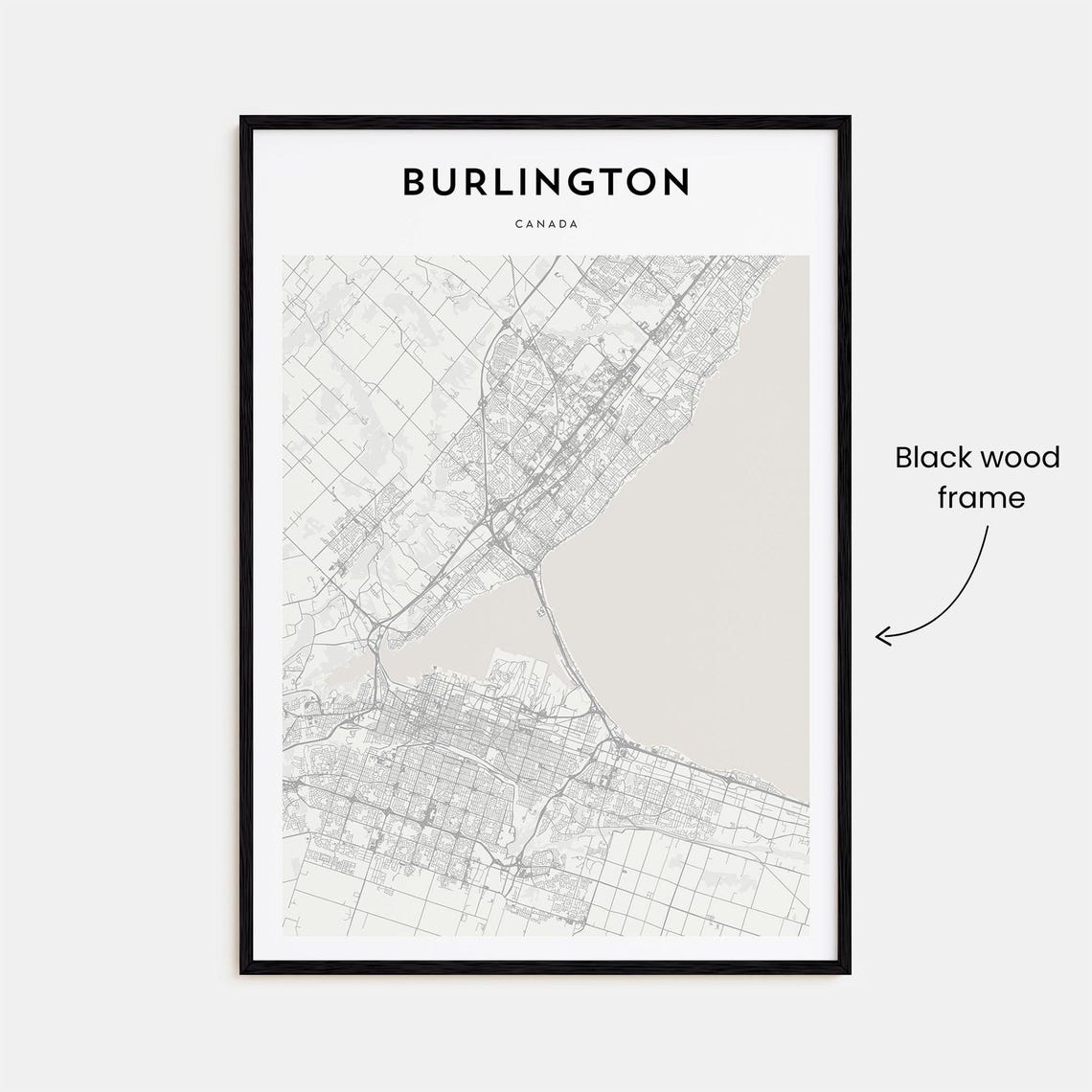 Burlington Canada Lakefront Map Minimalist Modern Travel Poster - Image 3