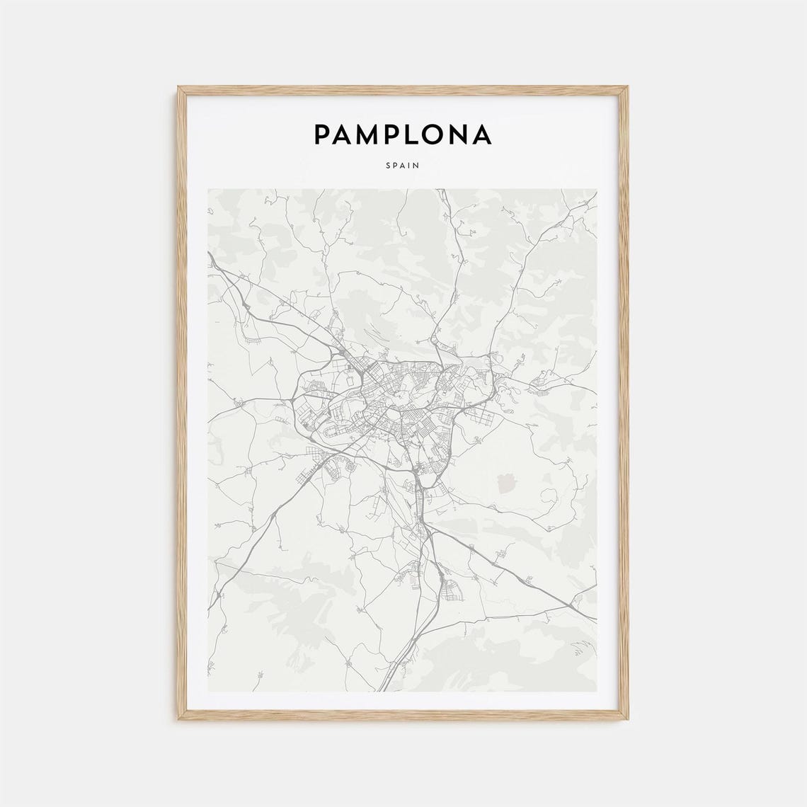 Pamplona Spain Historic Navarre Minimalist Map Travel Poster