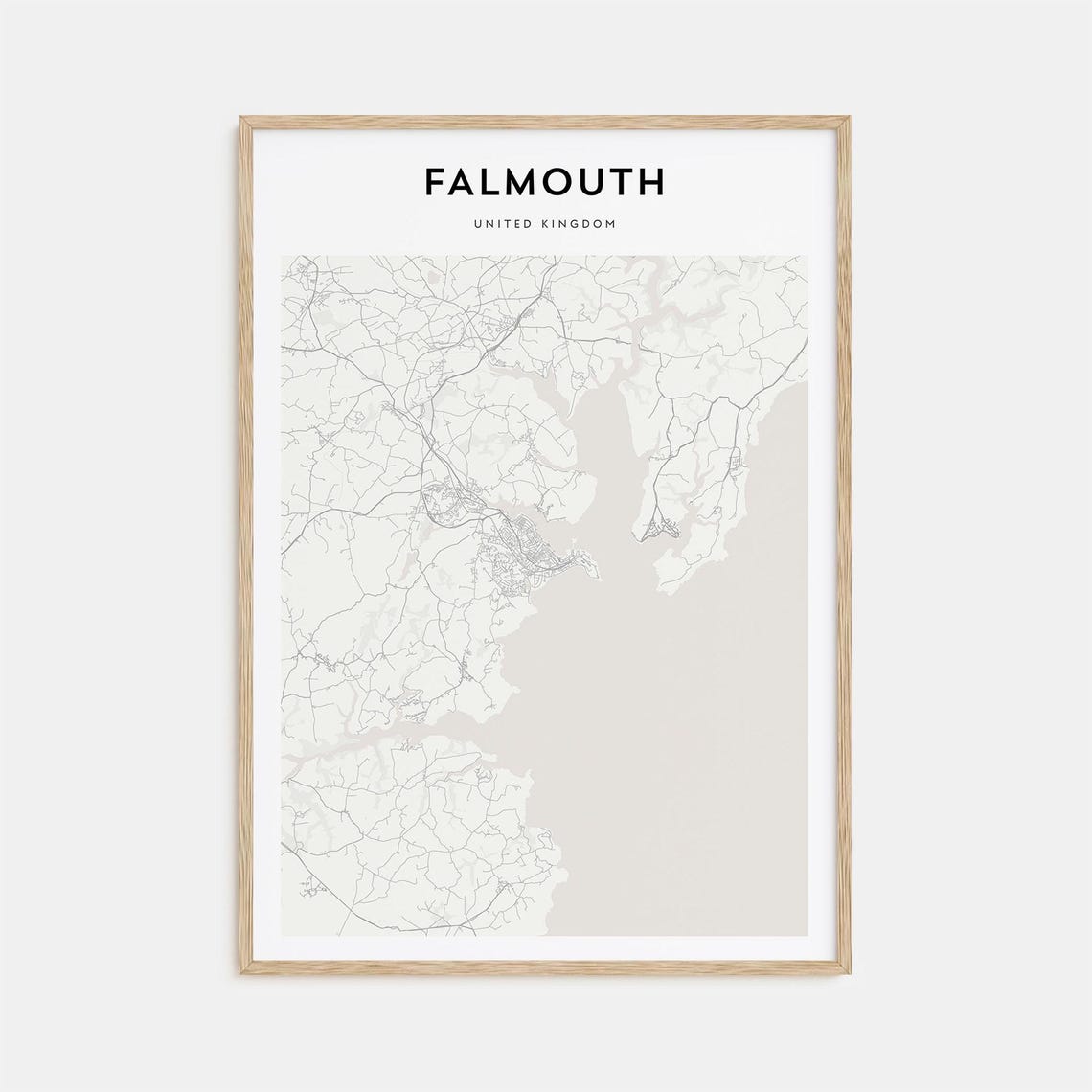 Falmouth Map Poster Falmouth Map Print Falmouth Personalized Map Art Falmouth Wall Art Falmouth Travel Print United Kingdom